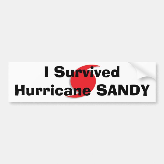 Adesivo Para Carro Eu sobrevivi ao bumpersticker de SANDY do furacão (Frente)