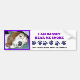 ADESIVO PARA CARRO EU SOU BASSET OUÇO-ME RESSONAR
