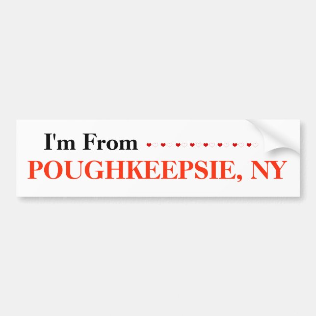 Adesivo Para Carro Eu sou de PouGHKEEPSIE. (Frente)