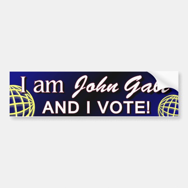 Adesivo Para Carro Eu sou John Galt - e eu voto (Frente)
