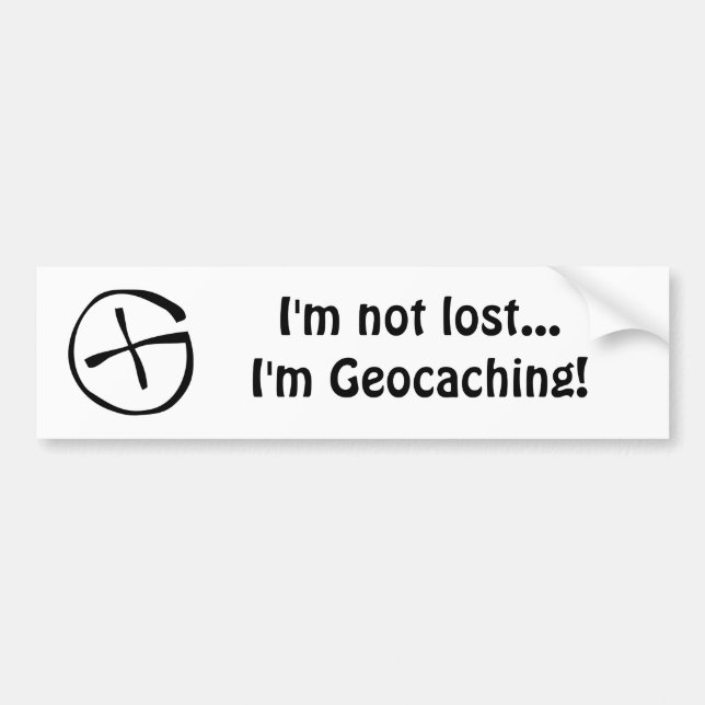 Adesivo Para Carro Eu sou não perdido… mim sou Geocaching! (Frente)