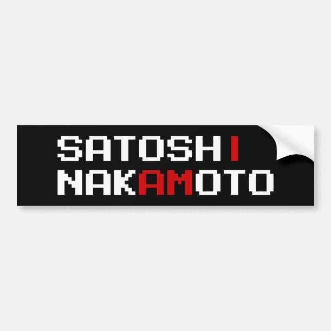ADESIVO PARA CARRO EU SOU SATOSHI NAKAMOTO (Frente)