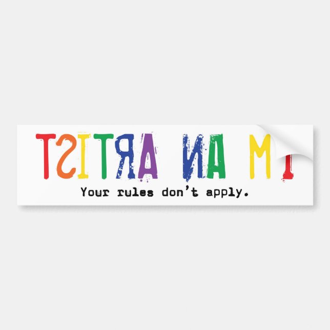 Adesivo Para Carro Eu sou um artista (o autocolante no vidro (Frente)