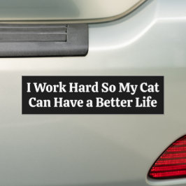 Adesivo Para Carro Eu Trabalho Duro Para Que Meu Gato Tenha Uma Vida 