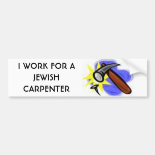 ADESIVO PARA CARRO EU TRABALHO PARA UM CARPINTEIRO JUDAICO
