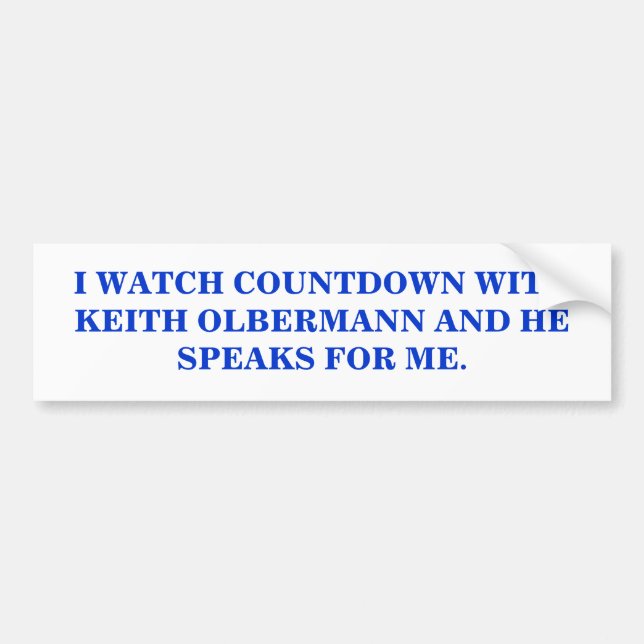 ADESIVO PARA CARRO EU VEJO KEITH OLBERMANN BUMPER STICKER (Frente)