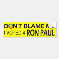 Eu votei para o bumpersticker de Ron Paul