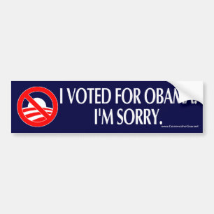 Adesivo Para Carro EU VOTEI PARA OBAMA. Eu sou PESAROSO