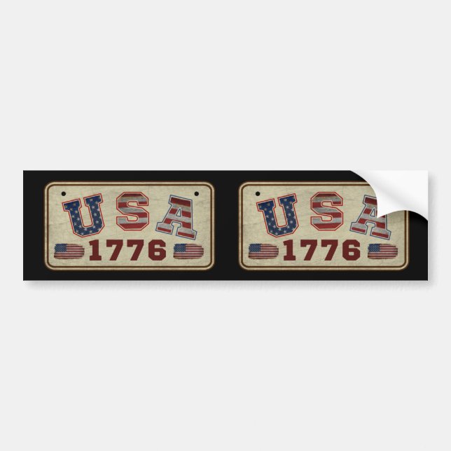 Adesivo Para Carro EUA 1776 Vintage American Flag (Frente)