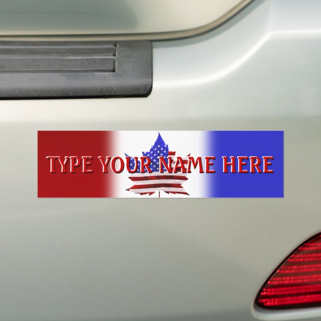 Adesivo Para Carro EUA Canadá Bumper Sticker EUA Flag Canadá (No carro)