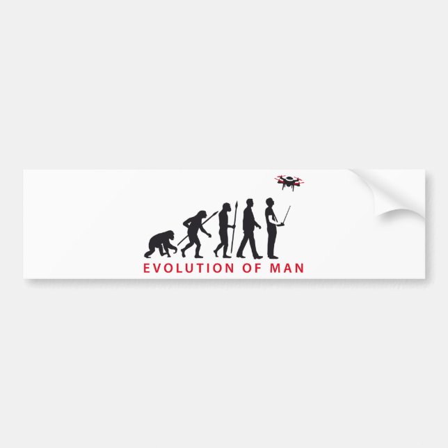 Adesivo Para Carro evolution of ele controlling drone (Frente)