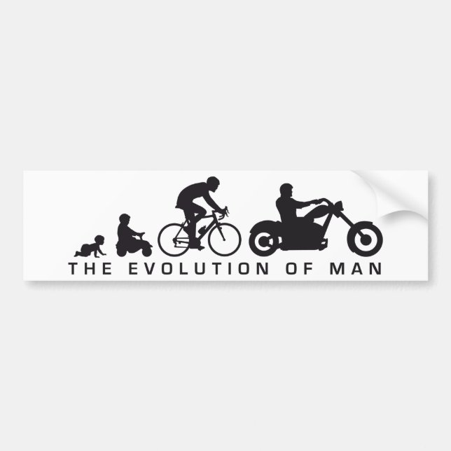 Adesivo Para Carro evolution of ele motorcycle biker (Frente)