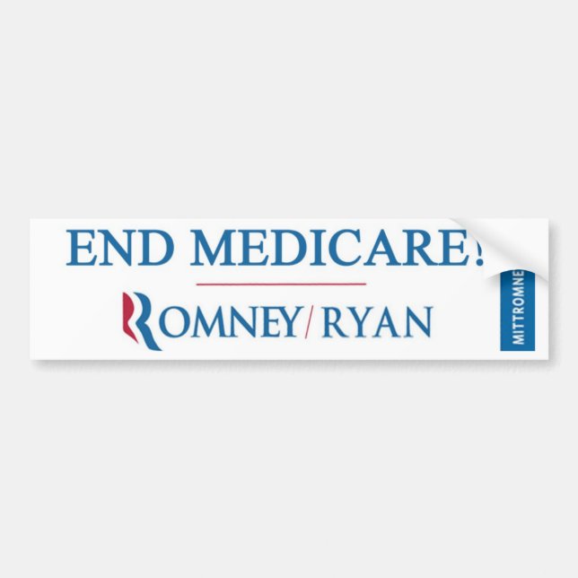 Adesivo Para Carro EXTREMIDADE MEDICARE! Romney/Ryan Bumpersticker (Frente)