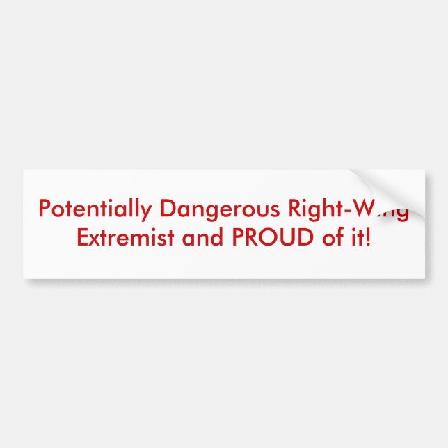 Adesivo Para Carro Extremista de direita potencialmente perigoso e… (Frente)