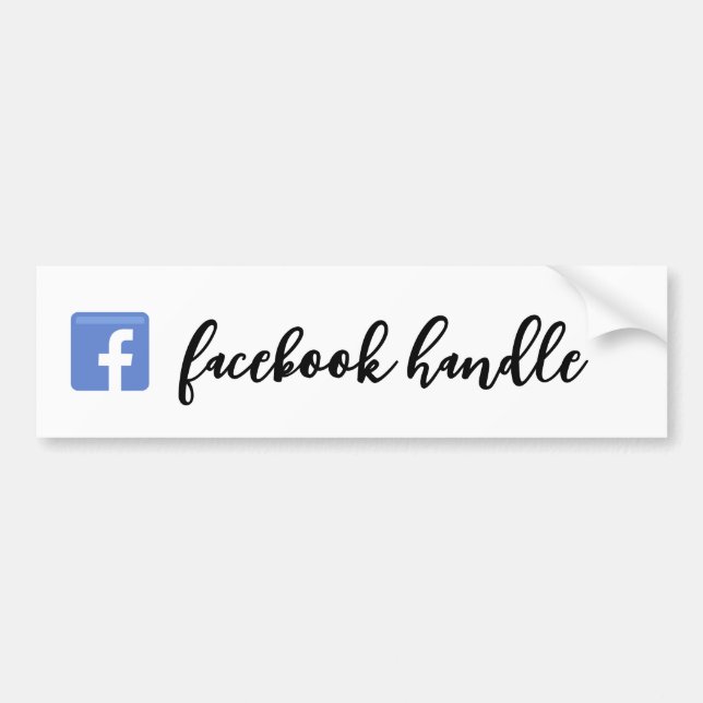 Adesivo Para Carro Facebook Handle Script sticker (Frente)