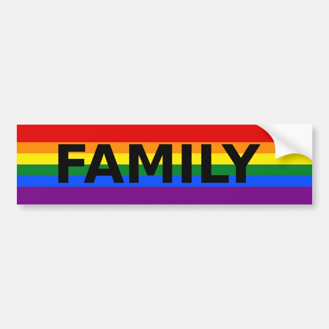 Adesivo Para Carro Family Rainbow Bumper Sticker (Frente)