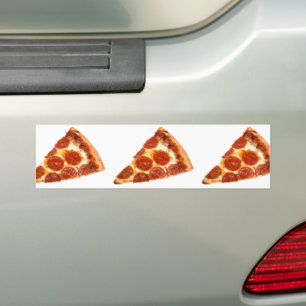 Adesivo Para Carro Fatia de pizza de pepperoni clássica da SlipperyJo