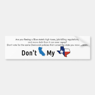Adesivo Para Carro "Faz não o estado azul meu Texas "