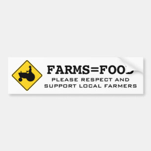 Adesivo Para Carro Fazendeiros do respeito e do apoio de Farms=Food