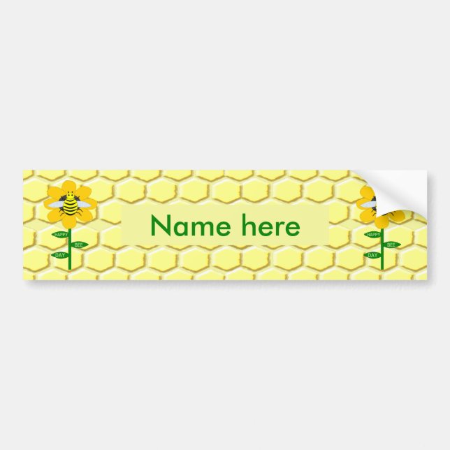 Adesivo Para Carro Feliz Dia de Aniversário do Bumblebee Personalizad (Frente)