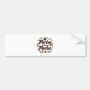 Adesivo Para Carro Feliz e Mocha Bebem café Natal Xmas