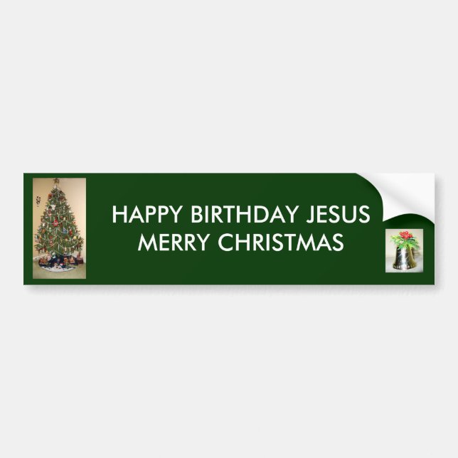 Adesivo Para Carro Feliz Natal BumperSticker de Jesus do feliz (Frente)