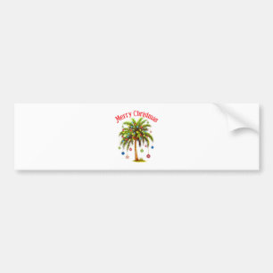 Adesivo Para Carro Feliz Natal Palm Tree Light Havaiana Tropical