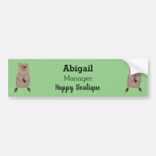 Adesivo Para Carro Feliz sorriso, design de desenho animado de quokka