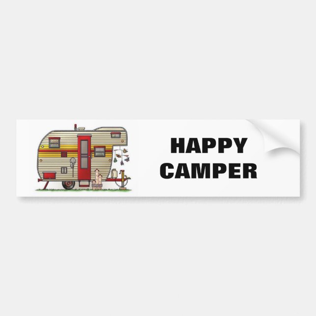 Adesivo Para Carro Feliz Trailer de Camper (Frente)