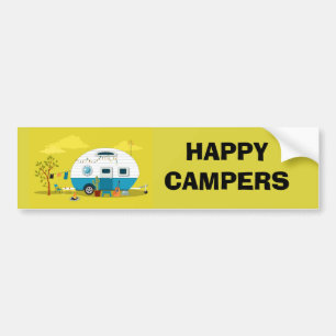Adesivo Para Carro Feliz Trailer de Campers