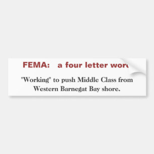Adesivo Para Carro FEMA: uma palavra de quatro letras