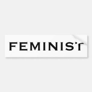 Adesivo Para Carro Feminista, letras pretas corajosas no branco