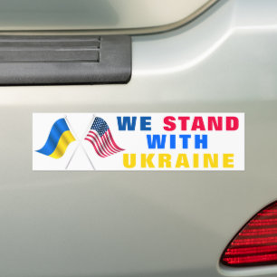 Adesivo Para Carro Ficamos com a Ucrânia - a bandeira dos EUA - a ba