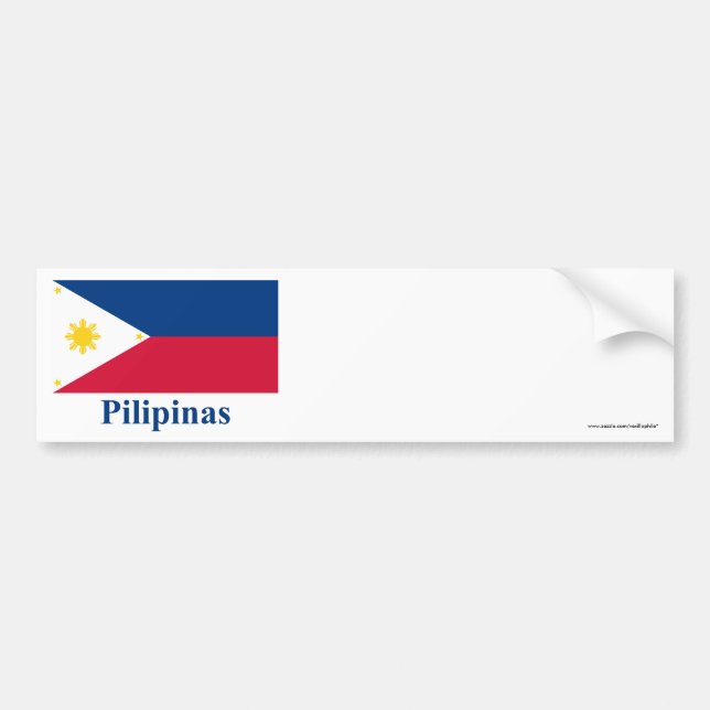 Adesivo Para Carro Filipinas embandeiram com nome no filipino (Frente)