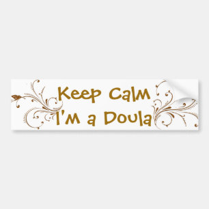 Adesivo Para Carro Fique calmo Sou um Doula Dourado Vines