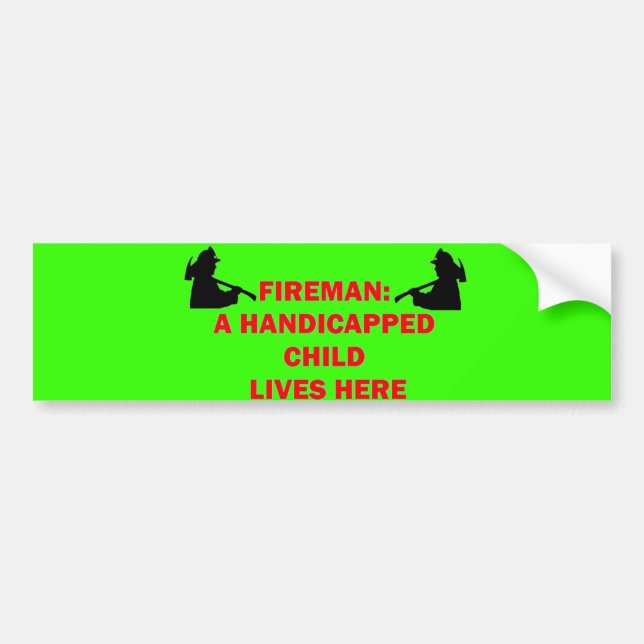 Adesivo Para Carro Fireman Save Handicapped Child (Frente)