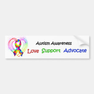 Adesivo Para Carro Fita do autismo no coração