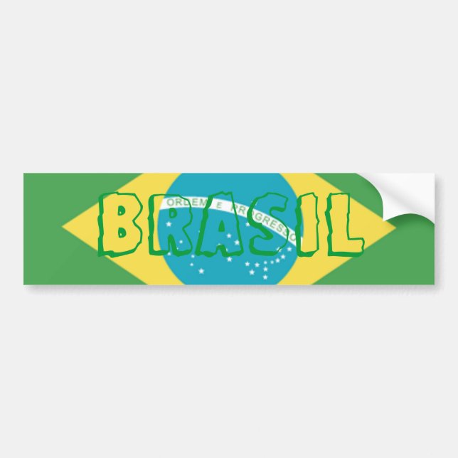 Adesivo Para Carro Flag of Brazil Bumper Sticker (Frente)
