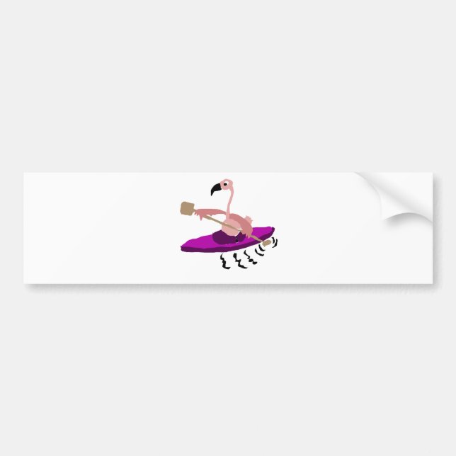 Adesivo Para Carro Flamingo engraçado que Kayaking (Frente)