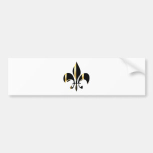 Adesivo Para Carro Fleur de Lis, preto e Dourado