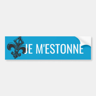 Adesivo Para Carro Fleur de lys Québec je m'estonne - VOTRE TEXTE