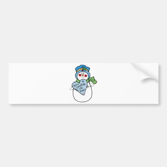 Adesivo Para Carro floco de neve como boneco de neve (Frente)