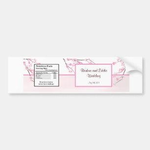 Adesivo Para Carro Flor de cerejeira do rosa da etiqueta da garrafa