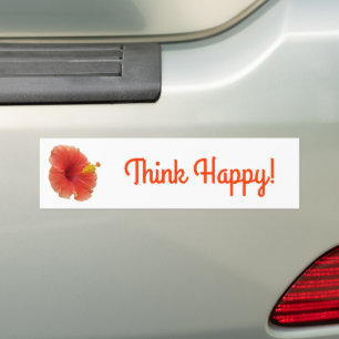 Adesivo Para Carro Flor Hibisco Laranja Floral Tropical