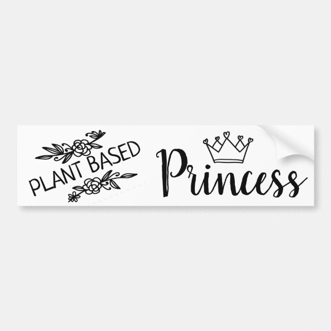 Adesivo Para Carro Floral princesa de vegan, com base em planta, com  (Frente)