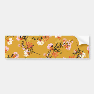 Adesivo Para Carro Flores de fundo amarelas