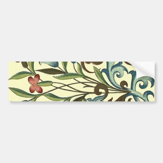 Adesivo Para Carro Flores Papel de Carteira Floral Art Nouveau Bonito (Frente)