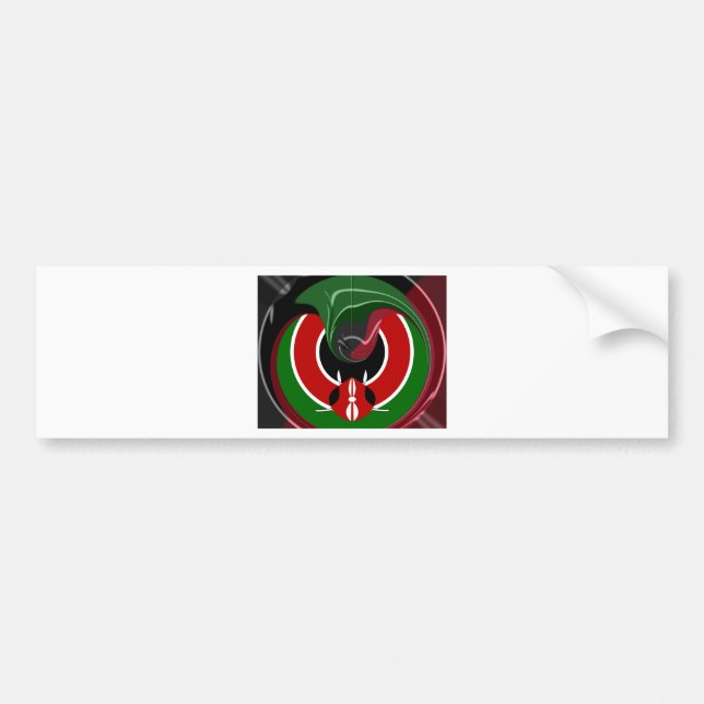 Adesivo Para Carro Fluid Kenya Flag Hakuna Matata (Frente)