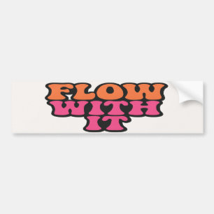 Adesivo Para Carro Fluxo com ele Retro Psicodélico Rosa e Laranja