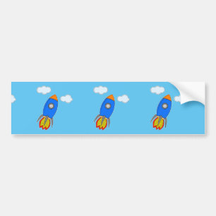 Adesivo Para Carro Foguete De Cartografia No Céu Azul